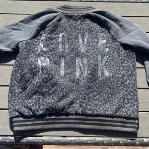 Pink varsity cheetah button up coat